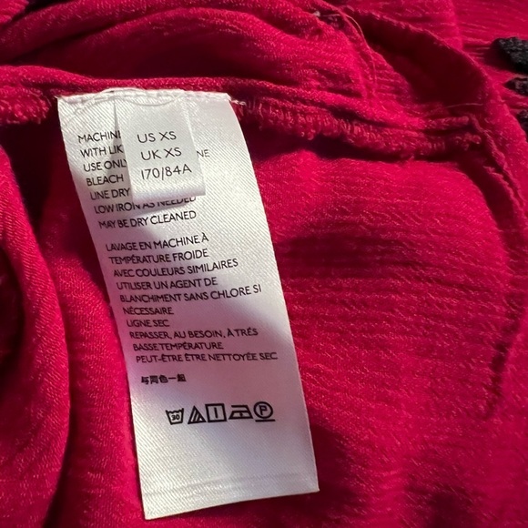 Gorgeous red/magenta dress with floral black embroidery by Free People - Picture 11 of 13